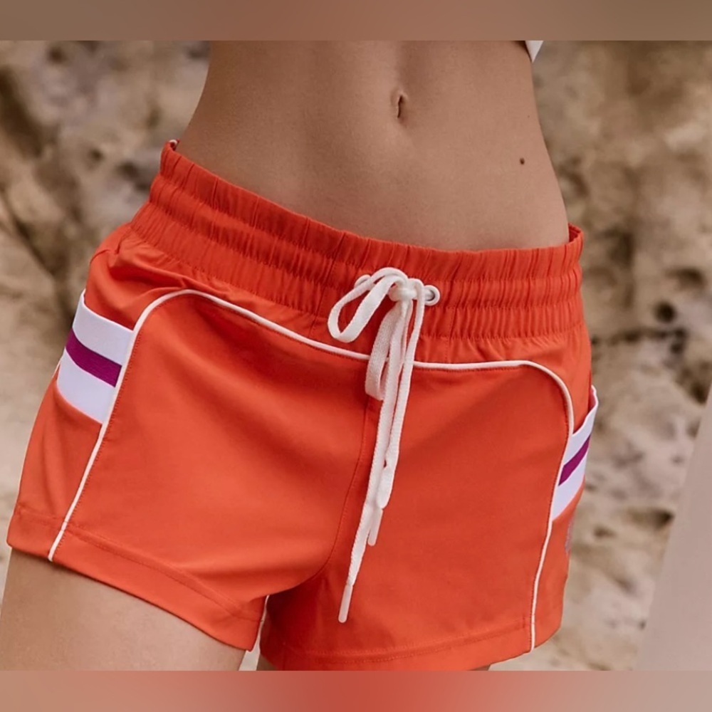 Free People Orange Swim Shorts Women Small